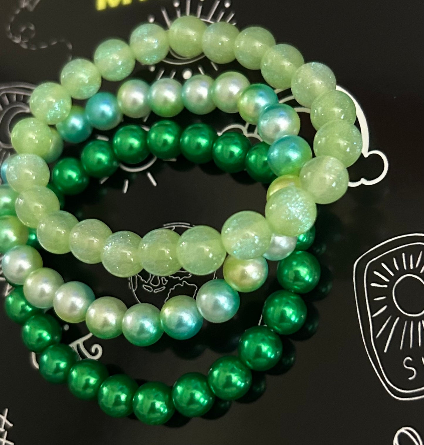 Kids "GRN - Set of 3 " Beaded Bracelet