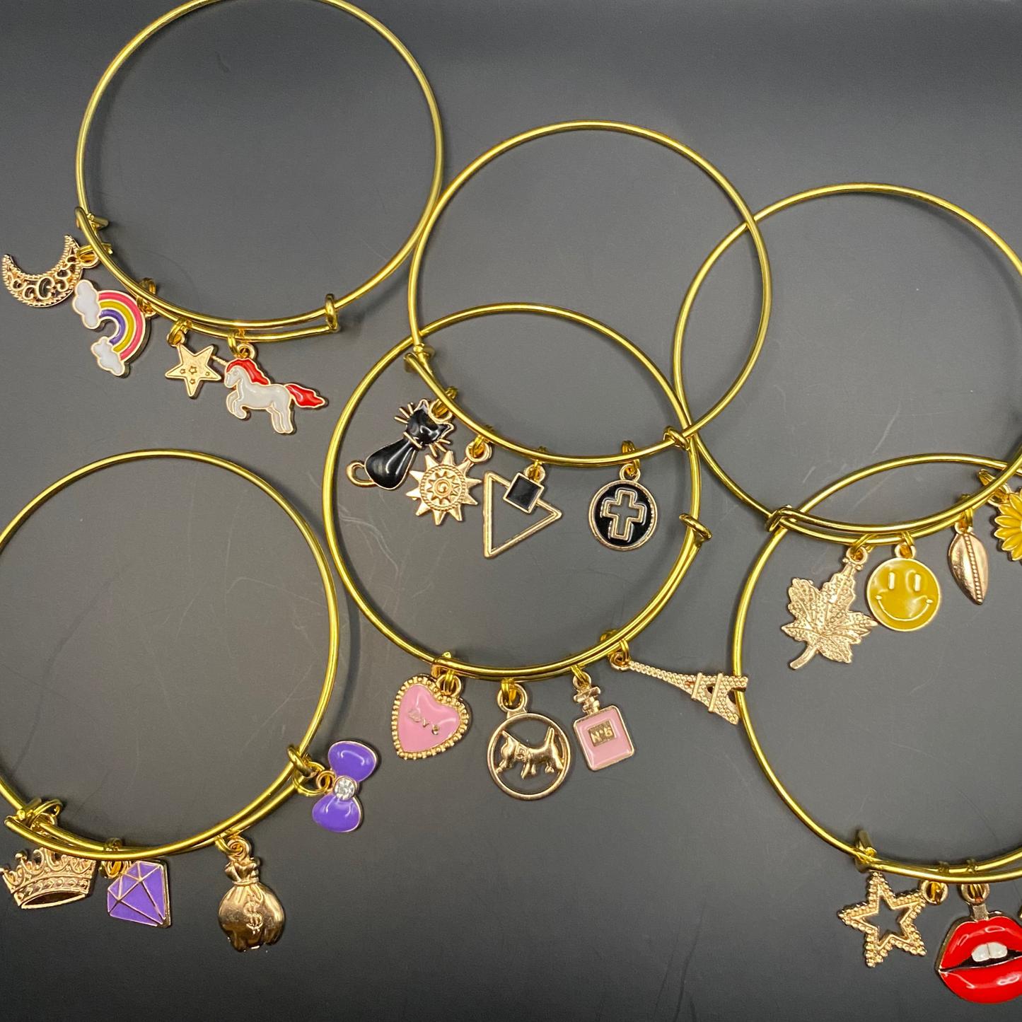 Basic Gold Charm Bangles