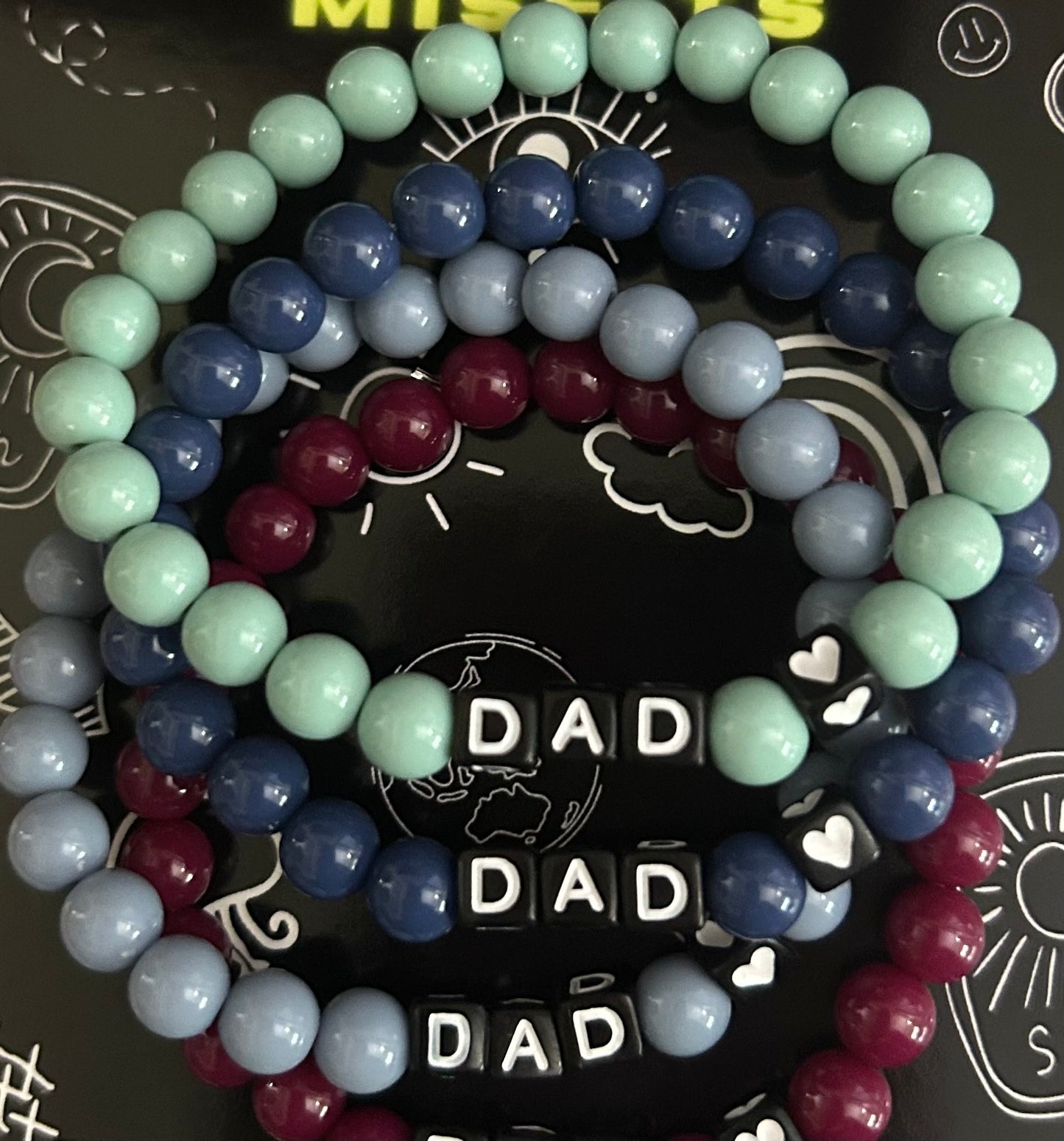 Men's "DAD" Beaded Bracelet