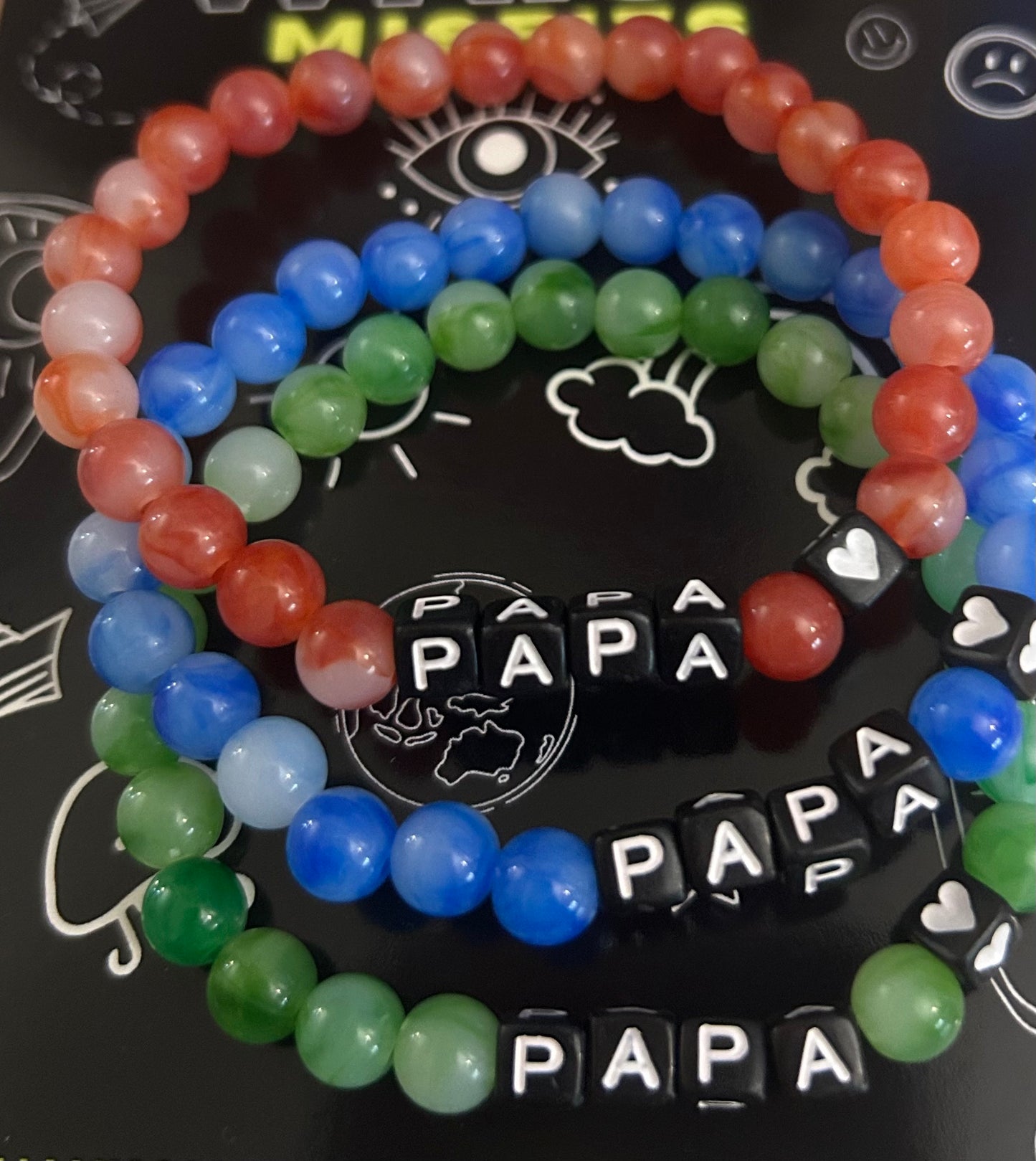 Men's "PAPA" Beaded Bracelet